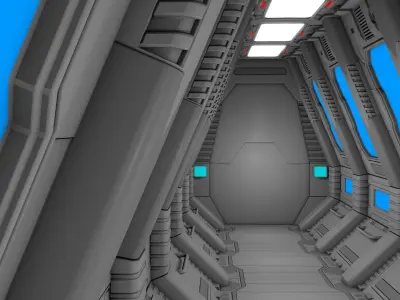 Sci Fi Corridor 3D model 98
