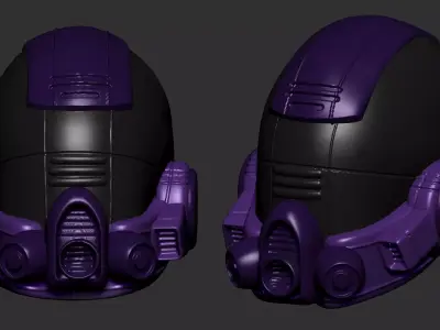 helmet high poly sculpt 3d printable  3D model 177