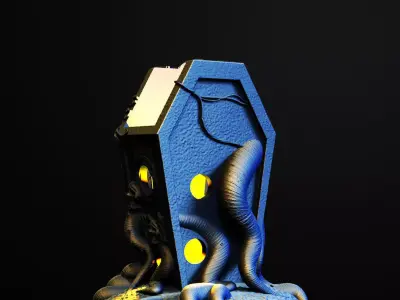 Spooky Octuskull Lamp 3D Printable STL File 3D print model