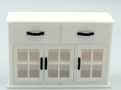 Kitchen cabinet with functional doors shelves and drawers  3D print model