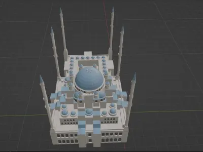 Adana Merkez Sabanci Camii Free low-poly 3D model