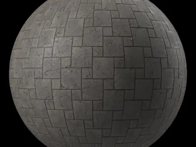Tile Materials 35- Concrete Tiling By Gravel Sbsar Pbr Seamless Texture