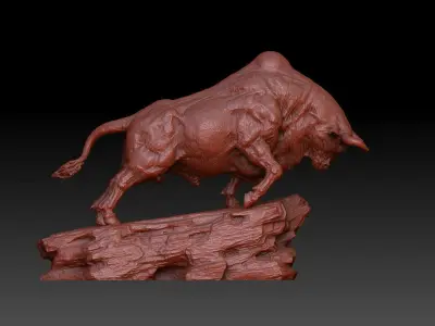 Pioneer cattle Wall Street Bulls cattle 3D print model
