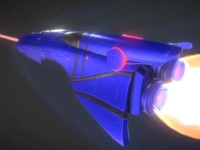 Spaceship - Keeper - Blue Version 3D model