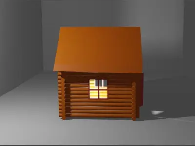 a log house 3D model