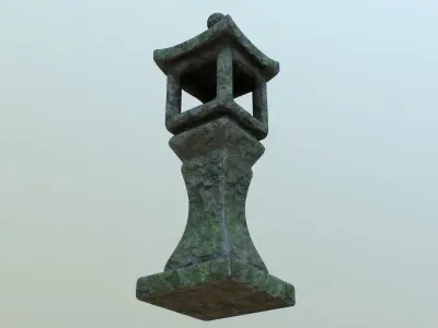 Old Stone Lantern Low-poly 3D model