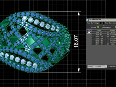 Diamond Ring for Women 3D print model buy