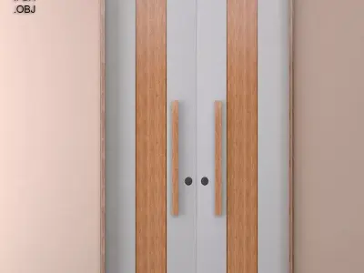 wood door Low-poly 3D model