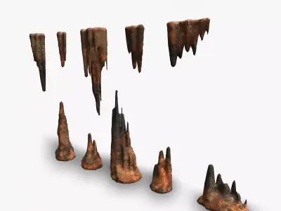 Cave Rock Pack 1 - Rust Low-poly 3D model