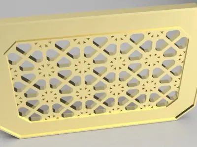 Panel 4 brass plate with squares 3D model