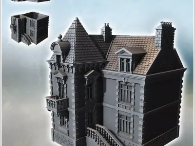 Hotel La Mouette Normandy France - World War Two Second WWII Fro 3D print model