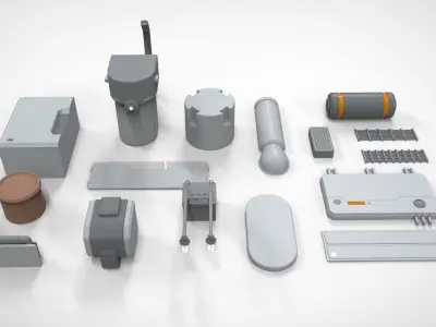 Sci-Fi architecture Elements collection 26 3D model