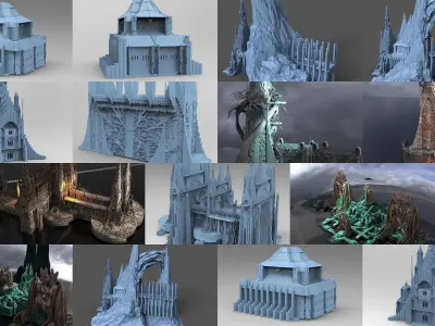 Celtic Boudica Temples Collection 3D Model Pack