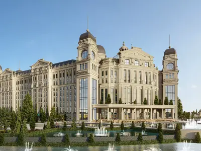 Grand Neoclassical Hotel Resort Complex 3D model