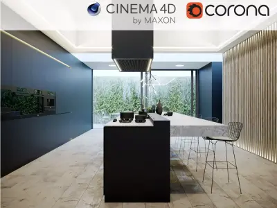 Corona - C4D Scene files - Kitchen Scene 3 Interior 3D model