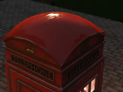 London telephone booth Low-poly 3D model buy
