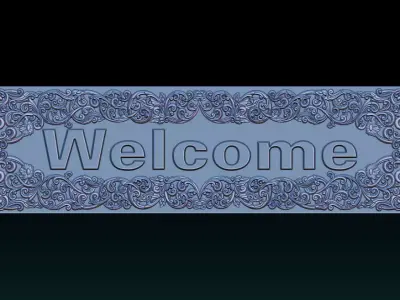 WELCOME ORNAMENTAL CNC SIGN 3D RELIEF MODEL 3D print model