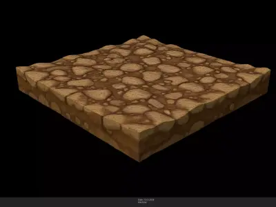 Stylized Cobblestone Path Game Ready - AI Low-poly 3D model
