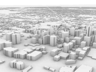 Detroit 3D Model map of toronto Low-poly 3D model