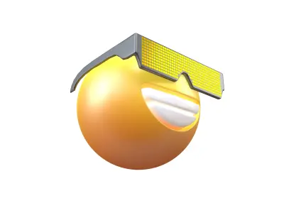 Beaming Face With Future Technology Glasses v2 005 Low-poly 3D model