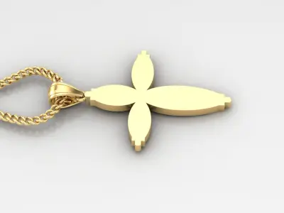 Light Gold 18K Cross Pendant 1CP069 3D print model