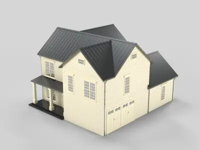 Cottage House Design 03T5 Low-poly 3D model