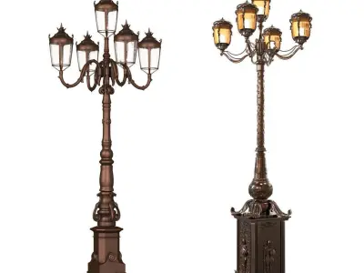 Exterior street lighting pack 3D model