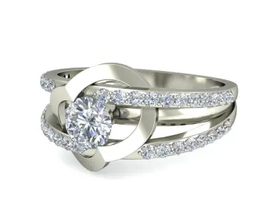 Women Wedding Engagement Two Band Ring 3D print model shop