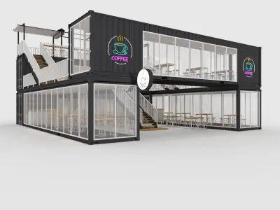 Collection Container Cafe 1 3D Model Pack