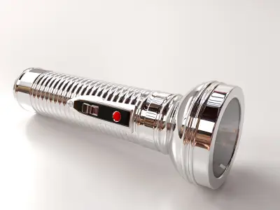 Chrome Flashlight 3D model