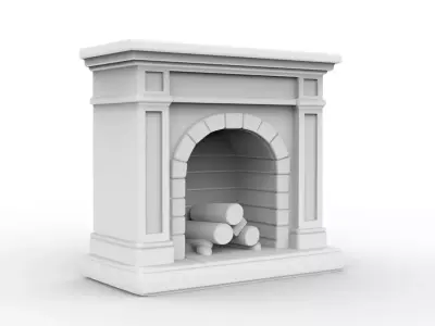 Low-Poly Fireplace 3D Printable 3D print model