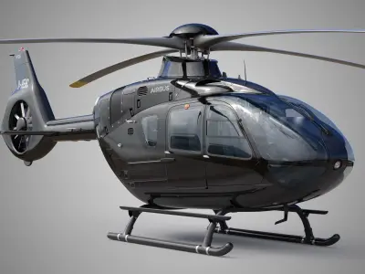 Airbus Helicopter H135 - Eurocopter EC135 Black with cockpit and interior 