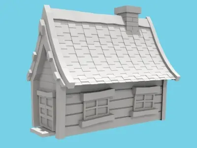 Cartoon Cottage 3D model