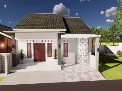 1 Floor Minimalist Modern House Design Full Interior 3D model