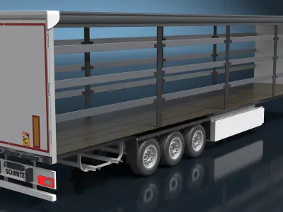  Open Frame Curtain Trailer White 