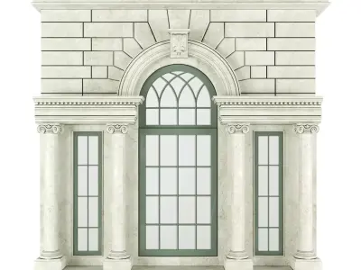 Classic Architecture Arch Window 2 3D model