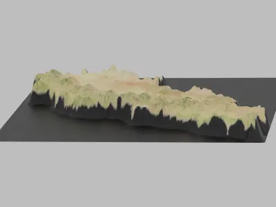 Lebanon Map Country Low-poly 3D model