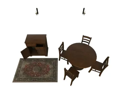 Old Furniture Pack Low-poly 3D model