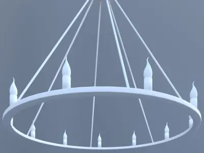 Chandelier with six candle holders 3D model
