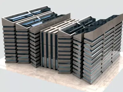 Modern Building Concept V301-LowPoly Low-poly 3D model