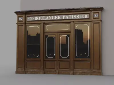 French shop  Low-poly 3D model