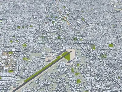 Medan Indonesia 30km Low-poly 3D model