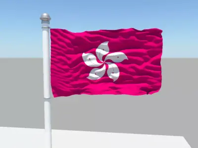 Hong Kong flag 3D model