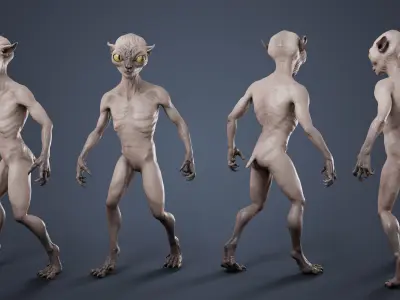 Alien Cat Low-poly 3D model