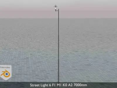 Street Light 6 F1 M1 K0 A2 7000mm Low-poly 3D model
