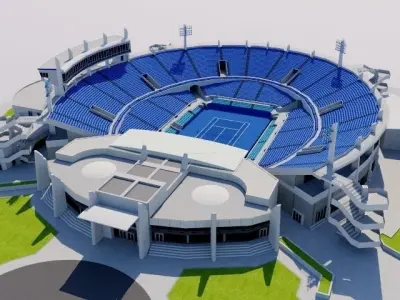 Abu Dhabi International Tennis Centre Low-poly 3D model