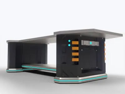 LowPoly Sci-fi Table Low-poly 3D model