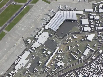 Kolkata - Airport - CCU Low-poly 3D model