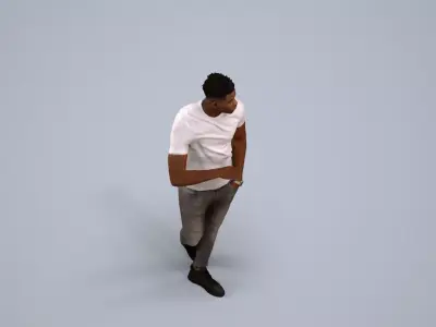 00167Raymond005 - Adult Black man walking through public space 3D model
