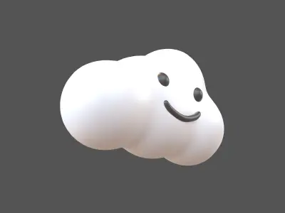Cloud Character v1 001 Low-poly 3D model